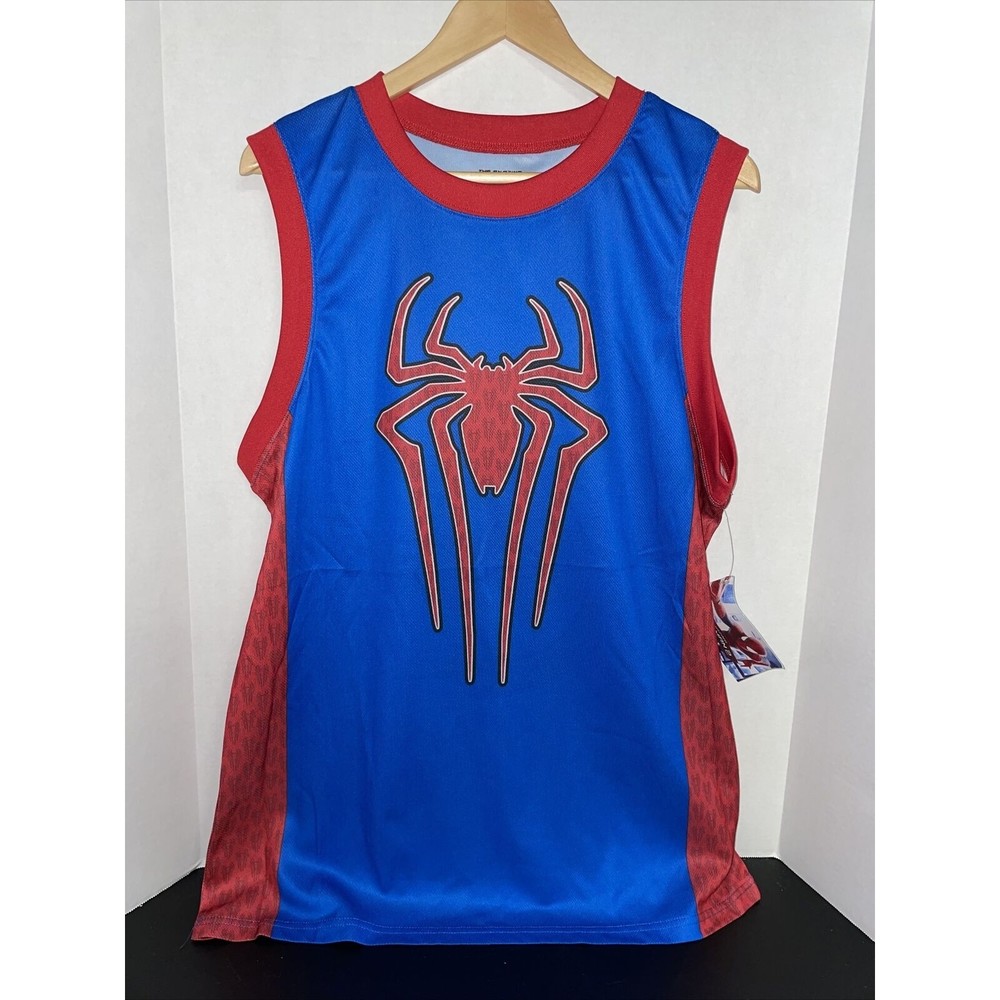 NWT Marvel The Amazing Spider-Man 2 Sleeveless Jersey Tee Men's Large Mad Engine